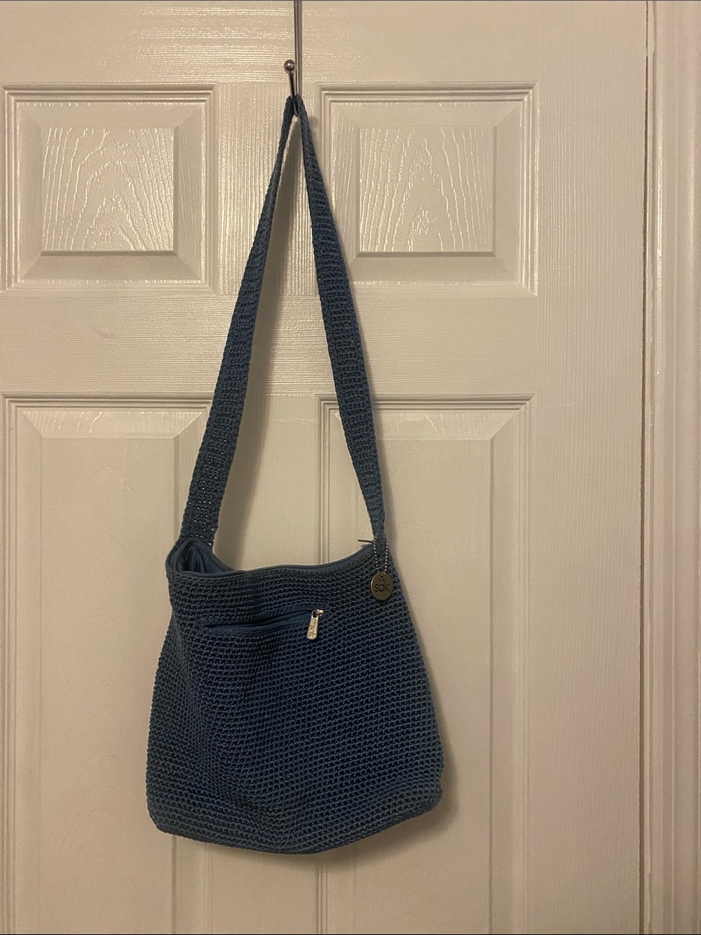 The Sak Woven Shoulder Bag in Denim Blue